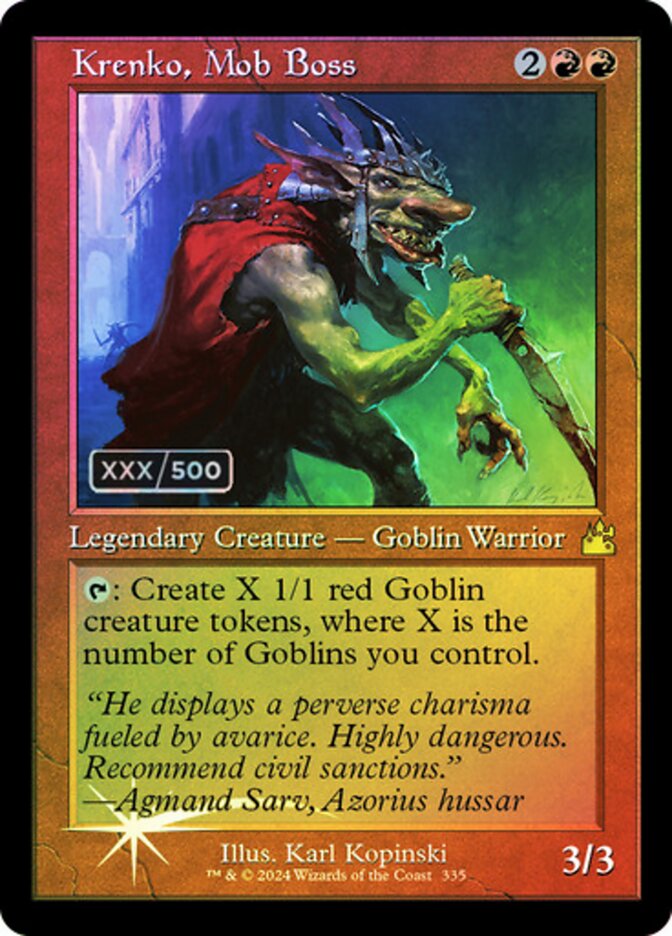 Krenko, Mob Boss Serialized 335 (Ravnica Remastered)  - Foil | Good Games Adelaide SA