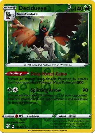 Decidueye 013/189 (SWSH03: Darkness Ablaze)  - Reverse Holofoil | Good Games Adelaide SA