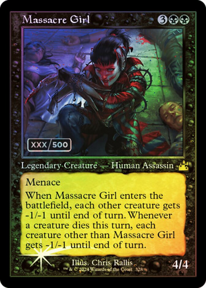 Massacre Girl Serialized 328 (Ravnica Remastered)  - Foil | Good Games Adelaide SA