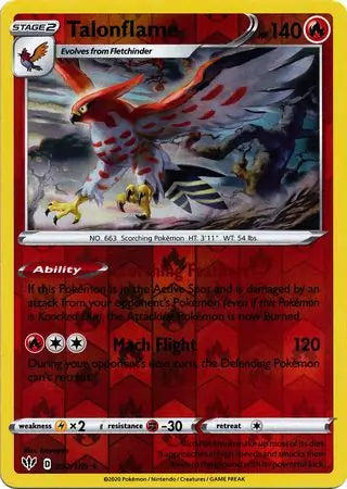 Talonflame 032/189 (SWSH03: Darkness Ablaze)  - Reverse Holofoil | Good Games Adelaide SA