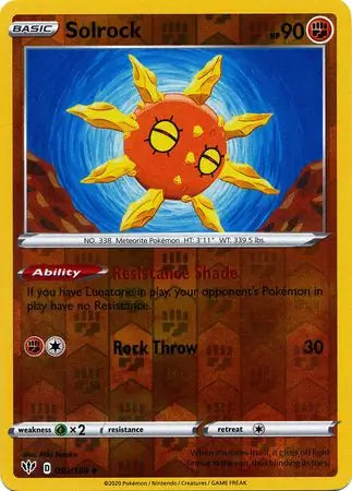 Solrock 092/189 (SWSH03: Darkness Ablaze)  - Reverse Holofoil | Good Games Adelaide SA