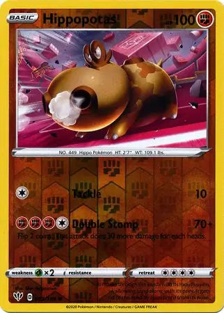 Hippopotas 093/189 (SWSH03: Darkness Ablaze)  - Reverse Holofoil | Good Games Adelaide SA