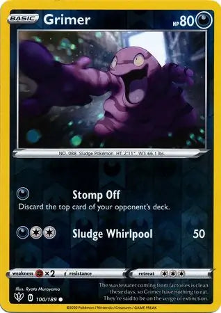 Grimer 100/189 (SWSH03: Darkness Ablaze)  - Reverse Holofoil | Good Games Adelaide SA