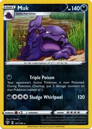 Muk 101/189 (SWSH03: Darkness Ablaze)  - Reverse Holofoil | Good Games Adelaide SA