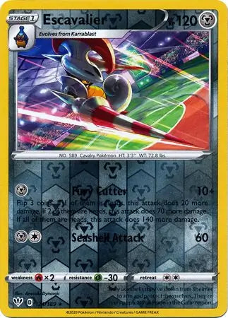 Escavalier 124/189 (SWSH03: Darkness Ablaze)  - Reverse Holofoil | Good Games Adelaide SA