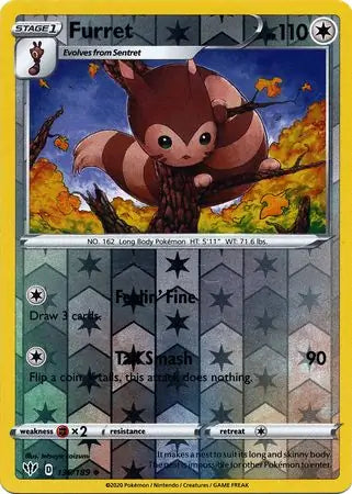 Furret 136/189 (SWSH03: Darkness Ablaze)  - Reverse Holofoil | Good Games Adelaide SA