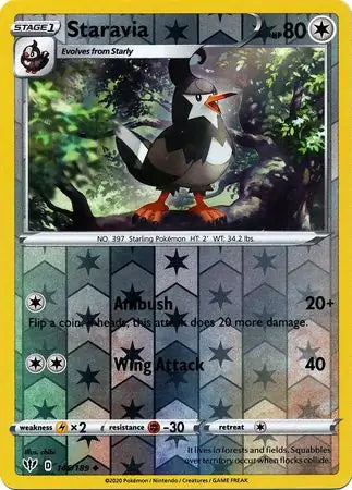 Staravia 146/189 (SWSH03: Darkness Ablaze)  - Reverse Holofoil | Good Games Adelaide SA