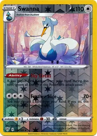 Swanna 149/189 (SWSH03: Darkness Ablaze)  - Reverse Holofoil | Good Games Adelaide SA