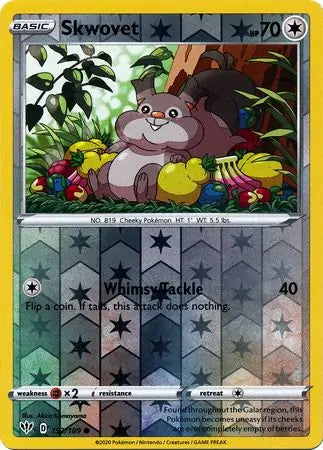 Skwovet 152/189 (SWSH03: Darkness Ablaze)  - Reverse Holofoil | Good Games Adelaide SA
