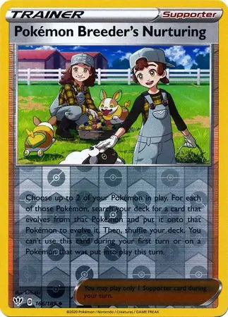 Pokemon Breeder's Nurturing 166/189 (SWSH03: Darkness Ablaze)  - Reverse Holofoil | Good Games Adelaide SA