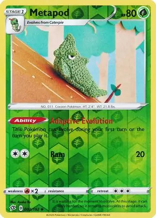 Metapod 002/192 (SWSH02: Rebel Clash)  - Reverse Holofoil | Good Games Adelaide SA