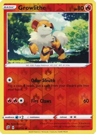 Growlithe 027/192 (SWSH02: Rebel Clash)  - Reverse Holofoil | Good Games Adelaide SA