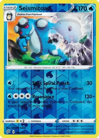 Seismitoad 046/192 (SWSH02: Rebel Clash)  - Reverse Holofoil | Good Games Adelaide SA