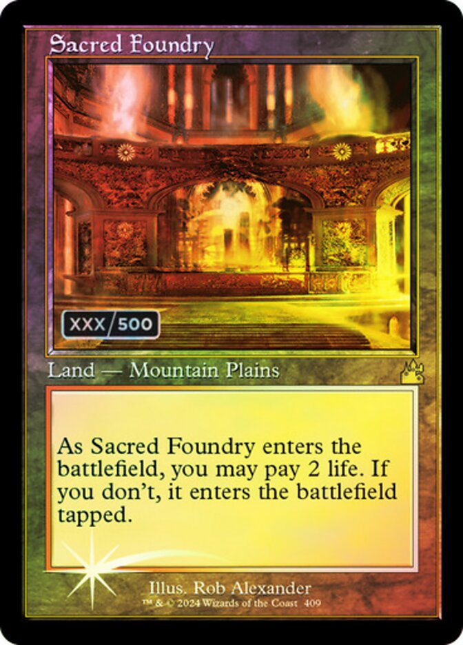 Sacred Foundry Serialized 409 (Ravnica Remastered)  - Foil | Good Games Adelaide SA