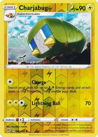 Charjabug 065/192 (SWSH02: Rebel Clash)  - Reverse Holofoil | Good Games Adelaide SA