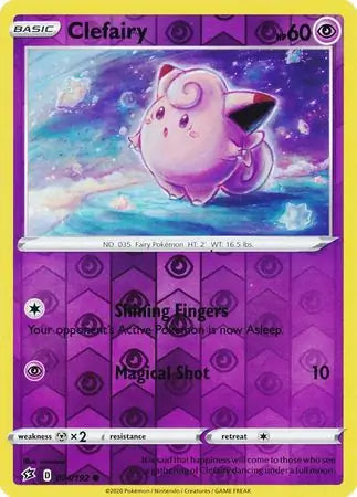 Clefairy 074/192 (SWSH02: Rebel Clash)  - Reverse Holofoil | Good Games Adelaide SA