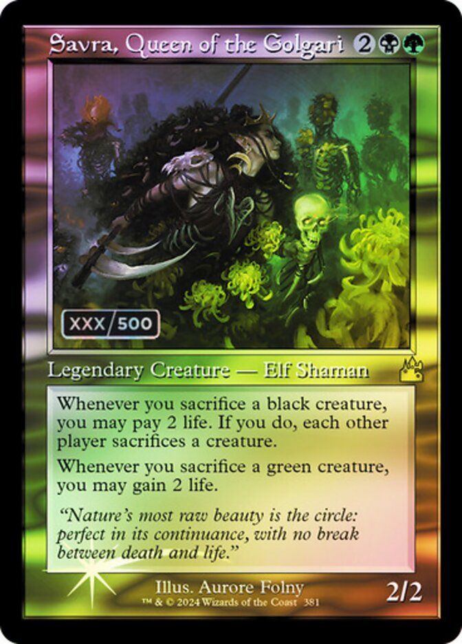 Savra, Queen of the Golgari Serialized 381 (Ravnica Remastered)  - Foil | Good Games Adelaide SA
