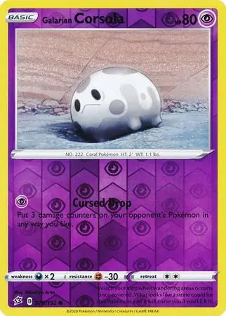 Galarian Corsola 078/192 (SWSH02: Rebel Clash)  - Reverse Holofoil | Good Games Adelaide SA