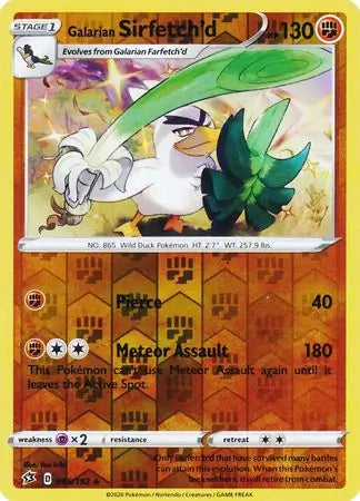 Galarian Sirfetch'd 095/192 (SWSH02: Rebel Clash)  - Reverse Holofoil | Good Games Adelaide SA