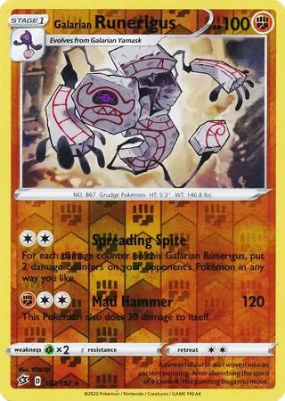 Galarian Runerigus 102/192 (SWSH02: Rebel Clash)  - Reverse Holofoil | Good Games Adelaide SA