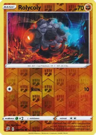 Rolycoly 105/192 (SWSH02: Rebel Clash)  - Reverse Holofoil | Good Games Adelaide SA