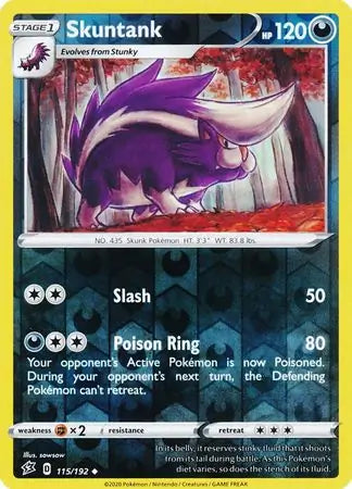 Skuntank 115/192 (SWSH02: Rebel Clash)  - Reverse Holofoil | Good Games Adelaide SA