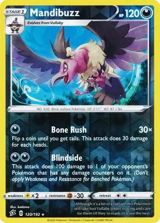Mandibuzz 120/192 (SWSH02: Rebel Clash)  - Reverse Holofoil | Good Games Adelaide SA