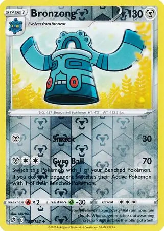 Bronzong 130/192 (SWSH02: Rebel Clash)  - Reverse Holofoil | Good Games Adelaide SA