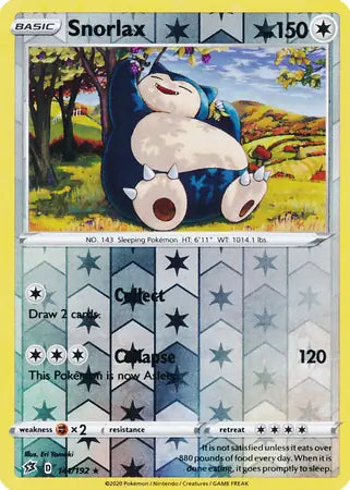 Snorlax 141/192 (SWSH02: Rebel Clash)  - Reverse Holofoil | Good Games Adelaide SA