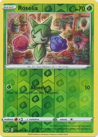 Roselia 002/202 (SWSH01: Sword & Shield Base Set)  - Reverse Holofoil | Good Games Adelaide SA