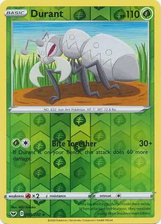 Durant 008/202 (SWSH01: Sword & Shield Base Set)  - Reverse Holofoil | Good Games Adelaide SA