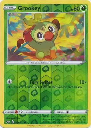 Grookey 010/202 (SWSH01: Sword & Shield Base Set)  - Reverse Holofoil | Good Games Adelaide SA