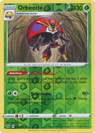 Orbeetle 019/202 (SWSH01: Sword & Shield Base Set)  - Reverse Holofoil | Good Games Adelaide SA
