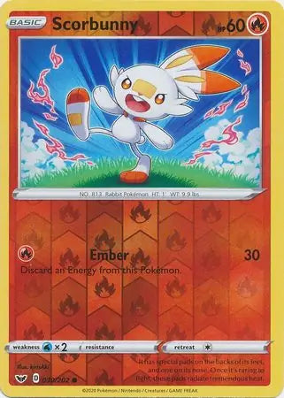 Scorbunny 030/202 (SWSH01: Sword & Shield Base Set)  - Reverse Holofoil | Good Games Adelaide SA