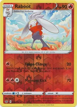 Raboot 032/202 (SWSH01: Sword & Shield Base Set)  - Reverse Holofoil | Good Games Adelaide SA