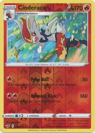 Cinderace 035/202 (SWSH01: Sword & Shield Base Set)  - Reverse Holofoil | Good Games Adelaide SA