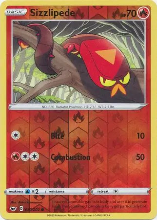 Sizzlipede 037/202 (SWSH01: Sword & Shield Base Set)  - Reverse Holofoil | Good Games Adelaide SA