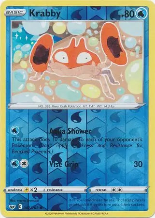 Krabby 042/202 (SWSH01: Sword & Shield Base Set)  - Reverse Holofoil | Good Games Adelaide SA