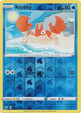 Krabby 043/202 (SWSH01: Sword & Shield Base Set)  - Reverse Holofoil | Good Games Adelaide SA