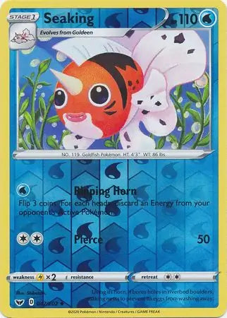 Seaking 047/202 (SWSH01: Sword & Shield Base Set)  - Reverse Holofoil | Good Games Adelaide SA