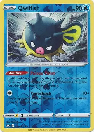 Qwilfish 051/202 (SWSH01: Sword & Shield Base Set)  - Reverse Holofoil | Good Games Adelaide SA