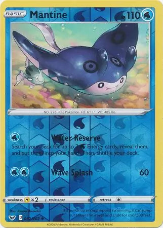 Mantine 052/202 (SWSH01: Sword & Shield Base Set)  - Reverse Holofoil | Good Games Adelaide SA