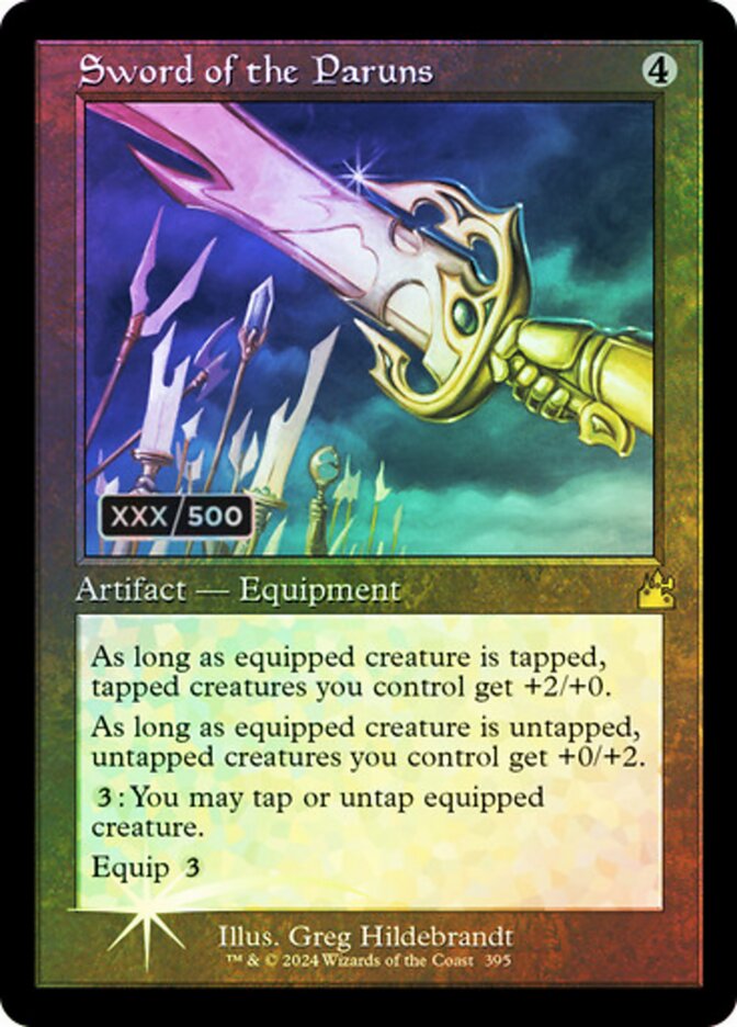 Sword of the Paruns Serialized 395 (Ravnica Remastered)  - Foil | Good Games Adelaide SA