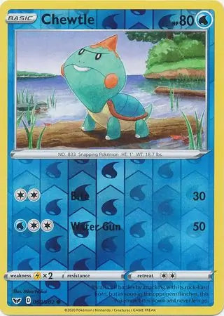 Chewtle 060/202 (SWSH01: Sword & Shield Base Set)  - Reverse Holofoil | Good Games Adelaide SA