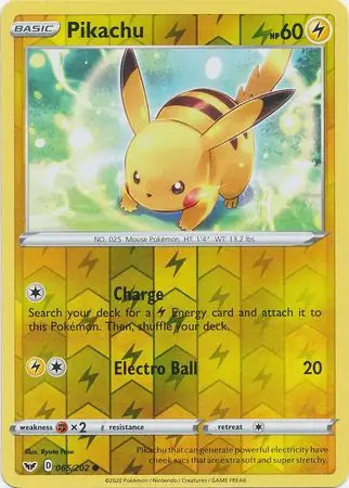 Pikachu 065/202 (SWSH01: Sword & Shield Base Set)  - Reverse Holofoil | Good Games Adelaide SA