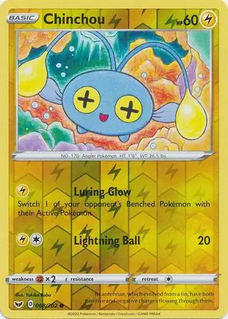Chinchou 068/202 (SWSH01: Sword & Shield Base Set)  - Reverse Holofoil | Good Games Adelaide SA