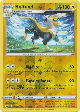 Boltund 075/202 (SWSH01: Sword & Shield Base Set)  - Reverse Holofoil | Good Games Adelaide SA
