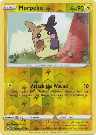 Morpeko 078/202 (SWSH01: Sword & Shield Base Set)  - Reverse Holofoil | Good Games Adelaide SA