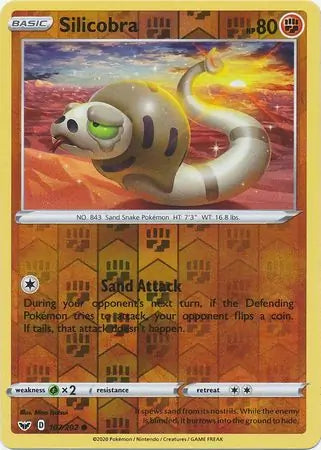 Silicobra 107/202 (SWSH01: Sword & Shield Base Set)  - Reverse Holofoil | Good Games Adelaide SA
