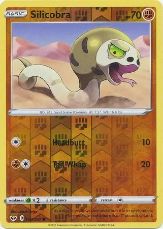 Silicobra 108/202 (SWSH01: Sword & Shield Base Set)  - Reverse Holofoil | Good Games Adelaide SA